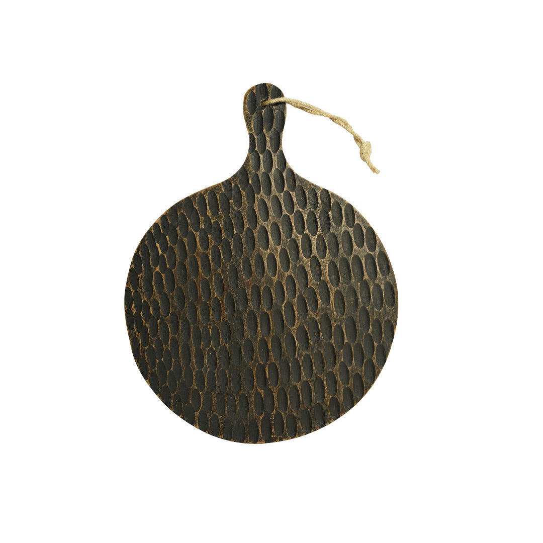 Yellow Marigold Cheese Board Round – Farm House, handcrafted mango-wood serve board for cheese, bread & antipasti