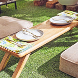 Yellow Marigold wooden table tray — artisanal wood tray designed for modern dining, serving and styling