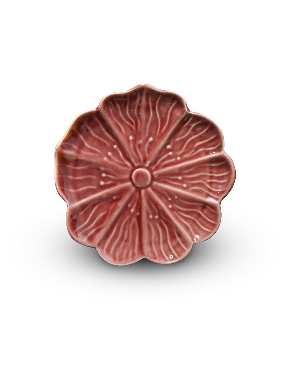 Yellow Marigold Plum Blossom 7″ side plate set of 2 – handcrafted ceramic dinnerware