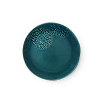 Wild Rose Dessert Plate Set of 4 | Cherry Red & Pine Green – Yellow Marigold