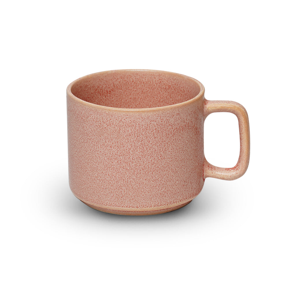 Yellow Marigold Shibui Mug – Pastel Pink (Set of 4), handcrafted ceramic mugs in soft pastel pink glaze for modern drinkware.