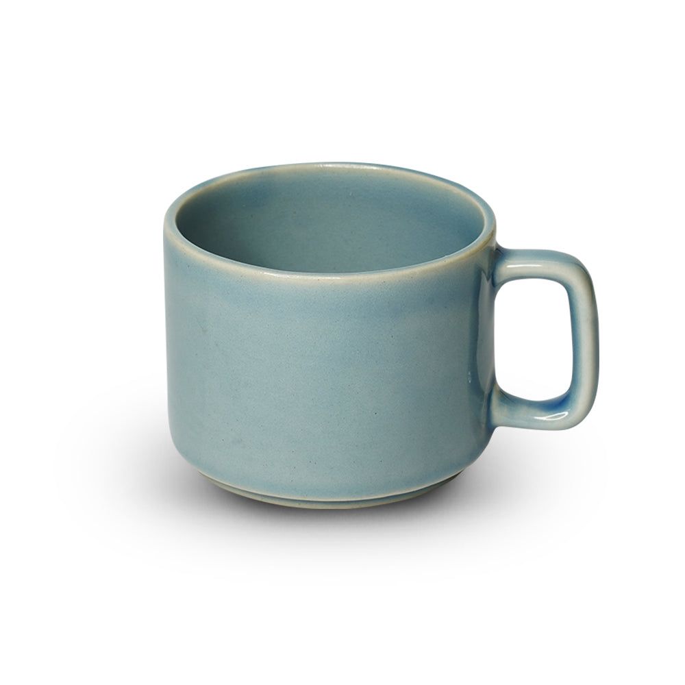 Yellow Marigold Shibui Mug – Sky Blue (Set of 4), handcrafted ceramic mugs in soft sky-blue glaze for modern drinkware