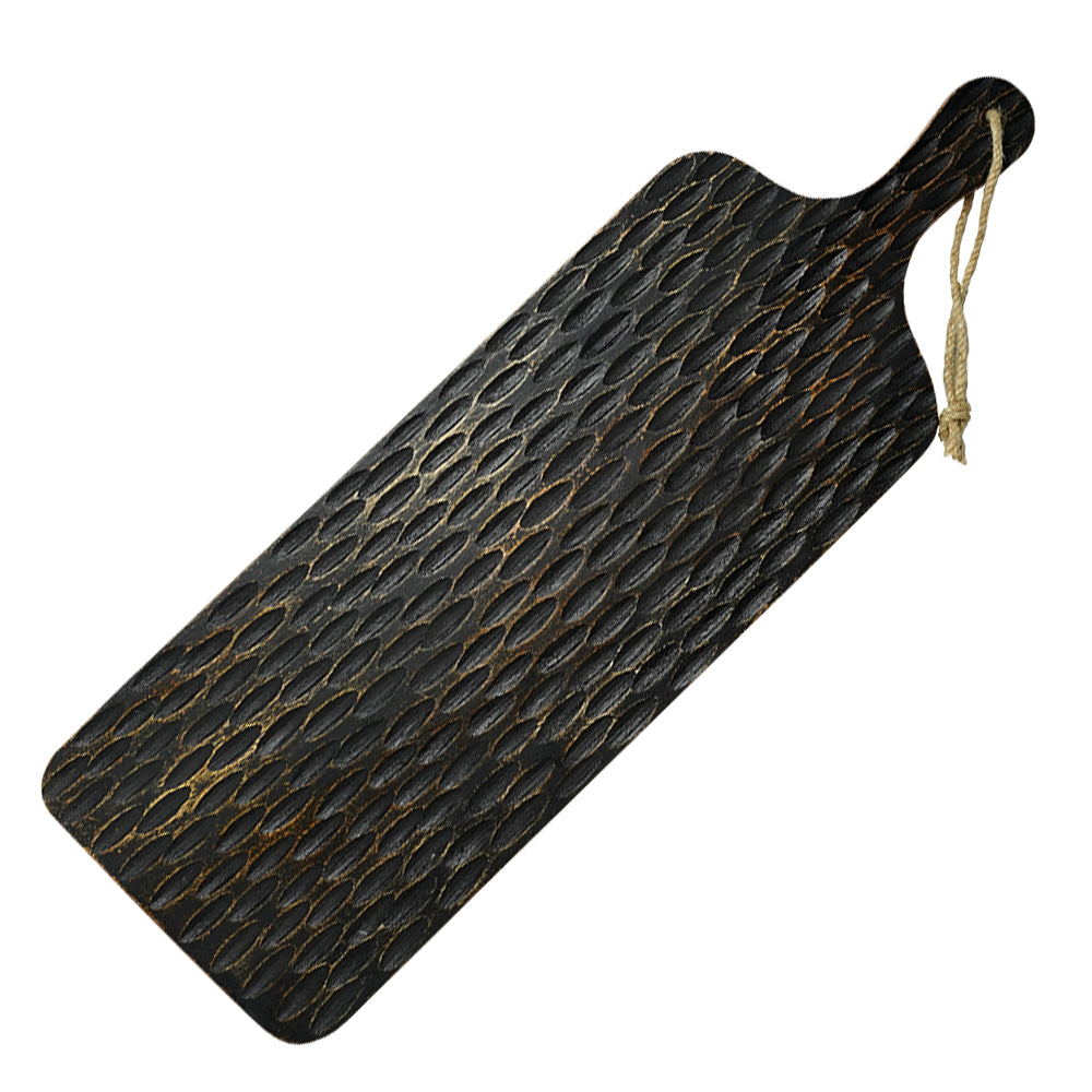 Yellow Marigold Cheese Board Rect – Farm House, handcrafted mango-wood rectangular board ideal for cheeses, bread and entertaining.