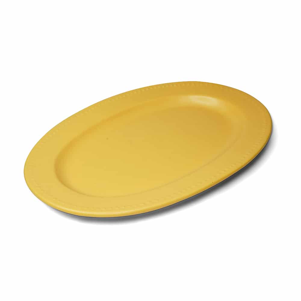 Yellow Marigold Sunflower Collection oval ceramic platter 30.5 × 20 cm – vibrant sunflower motif, premium serveware for modern dining.