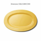 Yellow Marigold oval ceramic platter Sunflower Collection – bold sunflower design, versatile oval shape for snacks, mains and desserts