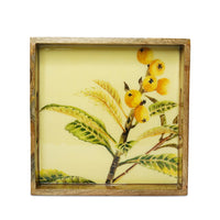 Loquat Branch | Square Tray | Wooden Serving Tray