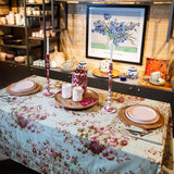 Yellow Marigold Table Cover 60×90 Cottage Rose – handcrafted 100% cotton full-length tablecloth with floral border for elegant dining.