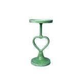 The Yellow Marigold Matcha Green Heart Candle Holder in Metal is a romantic heart-shaped candle stand perfect for table settings and festive lighting.