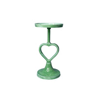 Hearts Candle Stand for Pillar Candles | Handcrafted Home Décor | Green