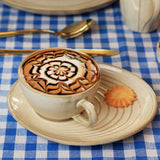 Yellow Marigold Barista Cup and Saucer Vintage Paris Set of 2 – elegant handcrafted ceramic coffee set with vintage French charm.