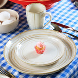 Yellow Marigold 10.5-inch Cotton White Vintage Paris Dinner Plate – elegant handcrafted ceramic dinnerware with a vintage Paris-inspired design.