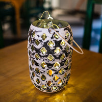 Distressed Metal Hanging Lantern - Rustic Candle Holder