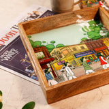 Yellow Marigold eco-friendly Wooden Square Tray – Ashley Hall series, sustainably handcrafted from responsibly sourced natural wood.