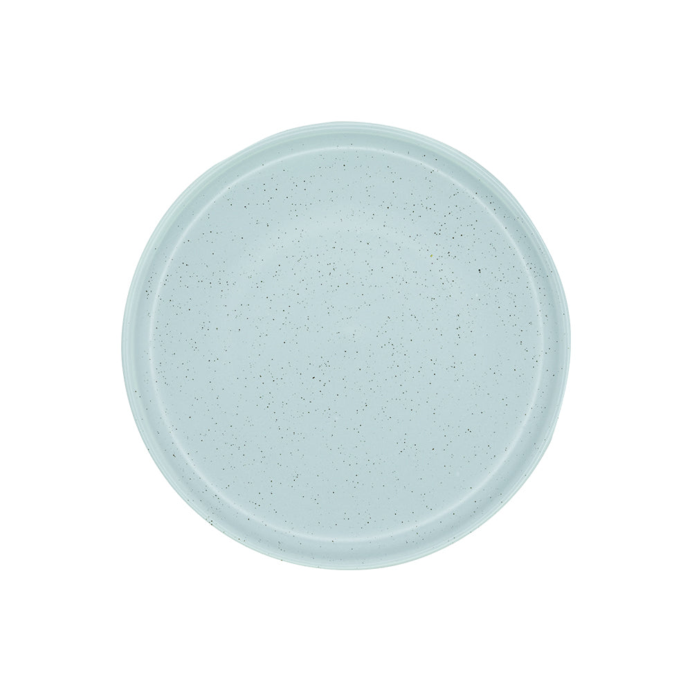 Yellow Marigold Desert Sky quarter plate set of six, sky-blue handcrafted porcelain plates ideal for modern dining and everyday meals.
