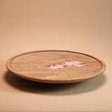 Lazy Susan - Handpainted Pink Lotus I Wood