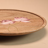 Lazy Susan - Handpainted Pink Lotus I Wood