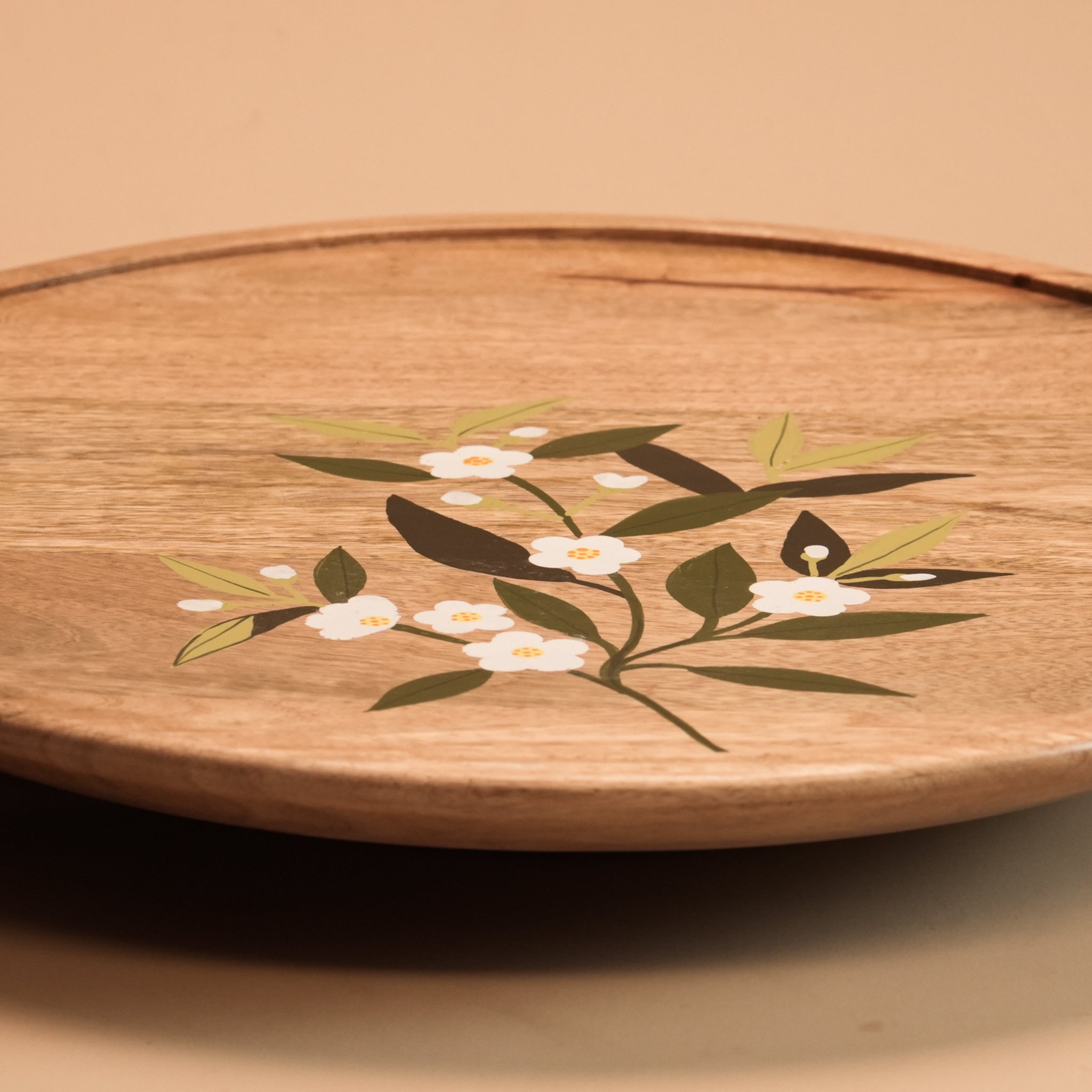 Lazy Susan - Handpainted Tea Tree Flower I Wood