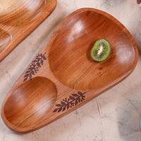 Masai Drop Platter with Leaf Etching