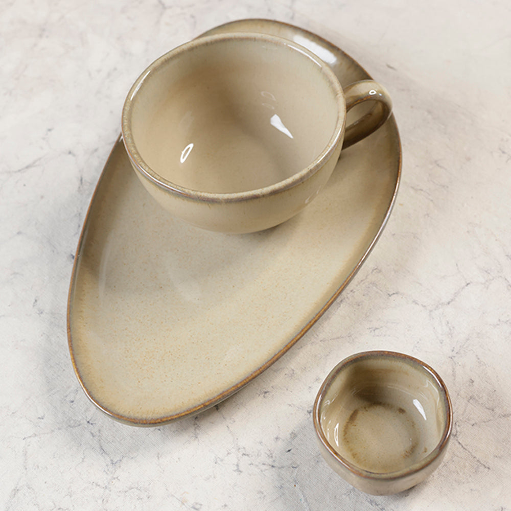Yellow Marigold Dip Bowl – Warp Moon White (Set of 6) handcrafted porcelain condiment bowls in crisp white glaze.