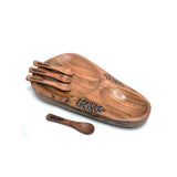 Yellow Marigold Masai Drop Platter – luxury handcrafted wooden serve platter, ideal for festive, wedding, or housewarming gifts.