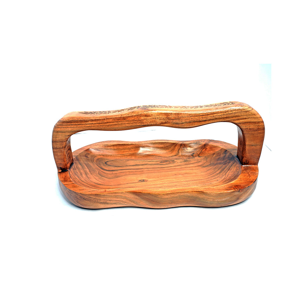 Yellow Marigold handcrafted Masai Fruit Basket Platter – artisan-made wooden basket platter featuring intricate detailing and handmade charm.