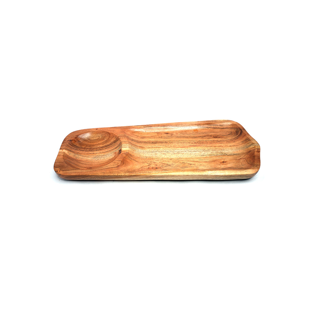 Yellow Marigold eco-friendly Masai Mezze Platter – sustainable handcrafted wooden platter made for long-lasting, reusable dining.