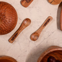 Masai Dip Spoon Set (4 Pc) with Leaf Etching