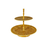Handcrafted Yellow Marigold Metal 2-Tier, highlighting artisanal skill in metal shaping and smooth edge finishing.