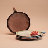 Lotus Leaf Handle Platter | Mist | Porcelain