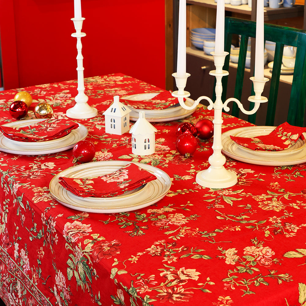 Milene Red Cotton Table Napkins - Set of 6