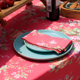Yellow Marigold Table Napkins – Balanche Pink, highlighting skilled printing and attention to artisanal detail.