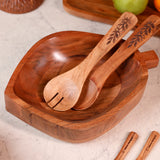 Yellow Marigold handcrafted Masai Paw Paw Wooden Salad Bowl – artisan-made salad bowl showcasing fine woodwork and smooth hand-finish.