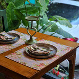Apple Blossom - Periwinkle - Cotton Placemats – Set of 6
