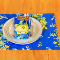 Avonlea Blue Floral Cotton Placemats - Set of 6