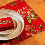 Yellow Marigold eco‑friendly Milene Red placemats set — sustainable cotton placemats for conscious dining décor