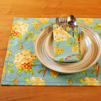 Cotton Placemats - Valley of Flowers Mist - Set of 6