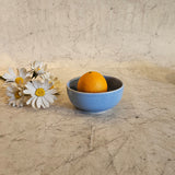 Hero image of Yellow Marigold Portion Bowl – Powder Blue Vintage Paris, elegant handmade ceramic bowl for serving and dining.