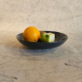 Front view of Yellow Marigold Ramen Bowl – Night Blue Warp, elegant handcrafted ceramic serveware with a deep blue finish.