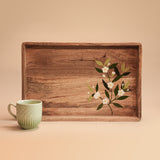 Rectangle Tray - Handpainted Tea Tree Flower I Wood
