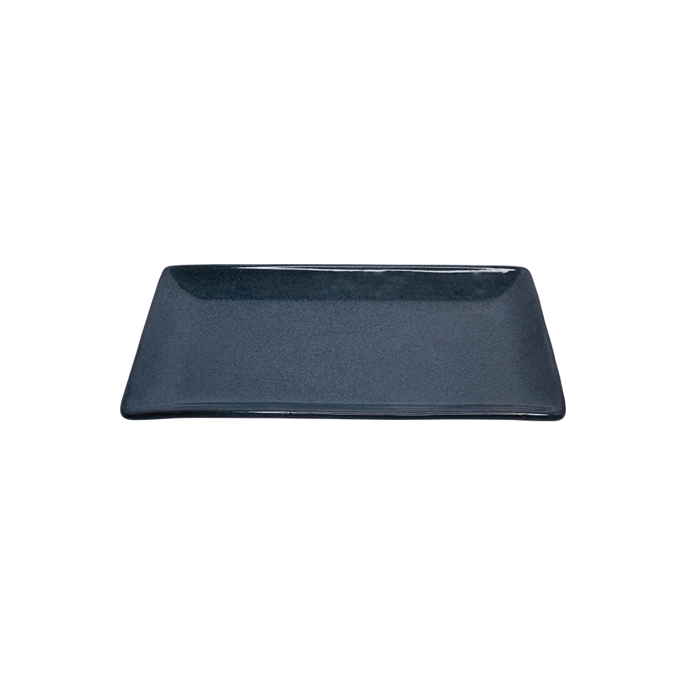 Yellow Marigold Rectangular Platter (Large) in Night Blue from the Warp collection – bold deep-blue glossy finish, modern serve-ware for everyday or entertaining.