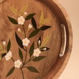 Round Tray - Handpainted Tea Tree Flower I Wood