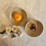 Hero image of Yellow Marigold Serving Bowl – Moon White Warp, premium handmade ceramic bowl for serving and dining.