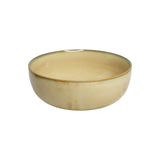 Yellow Marigold Serving Bowl – Moon White Warp, handcrafted ceramic serving bowl in minimalist matte white finish.