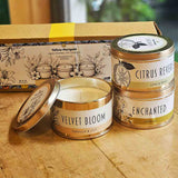 Hand-poured Soy Candle Box Trio in Elegant Gift Box – Three Vegan Soy Wax