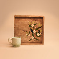 Square Tray - Handpainted Tea Tree Flower I Wood
