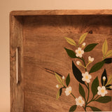Square Tray - Handpainted Tea Tree Flower I Wood