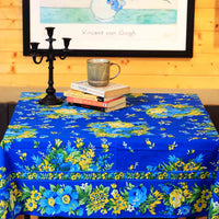 Avonlea Blue Floral Table Cover - Premium Cotton