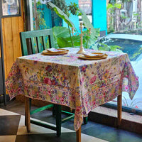Eternal Rose - White - Cotton Table Cover