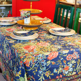 Yellow Marigold Eternal Rose Navy table cover, neatly folded or styled — ideal as a gift or elegant home décor accessory