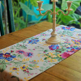 Eternal Rose White - Cotton Table Runner